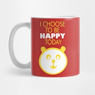 I choose to be happy today, typographic panda print Mug